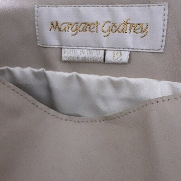 Vintage Margaret Goatrey leather skirt women’s 12 tan y2k event festival event - Picture 5 of 8